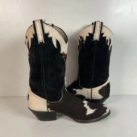 Vintage Larry Mahan Cow Hair Cowgirl Pony Boots 8 B - Picture 15 of 16